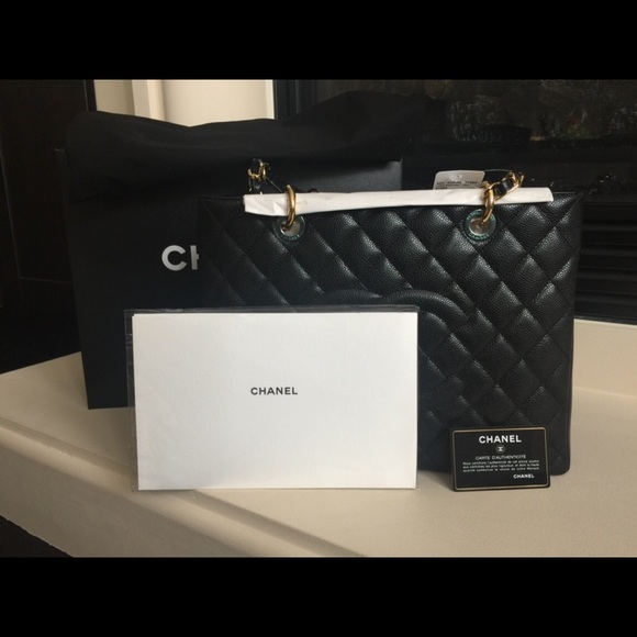 Chanel Caviar Grand Shoppers Tote GST gold HW - Picture 2 of 8